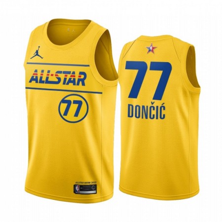 Maillot Basket Dallas Mavericks Luka Doncic 77 2021 All-Star Jordan Brand Gold Swingman - Homme